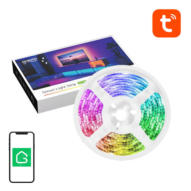 Viedā WiFi RGB LED gaismas lente Gosund SL1 (2,8 m), Tuya