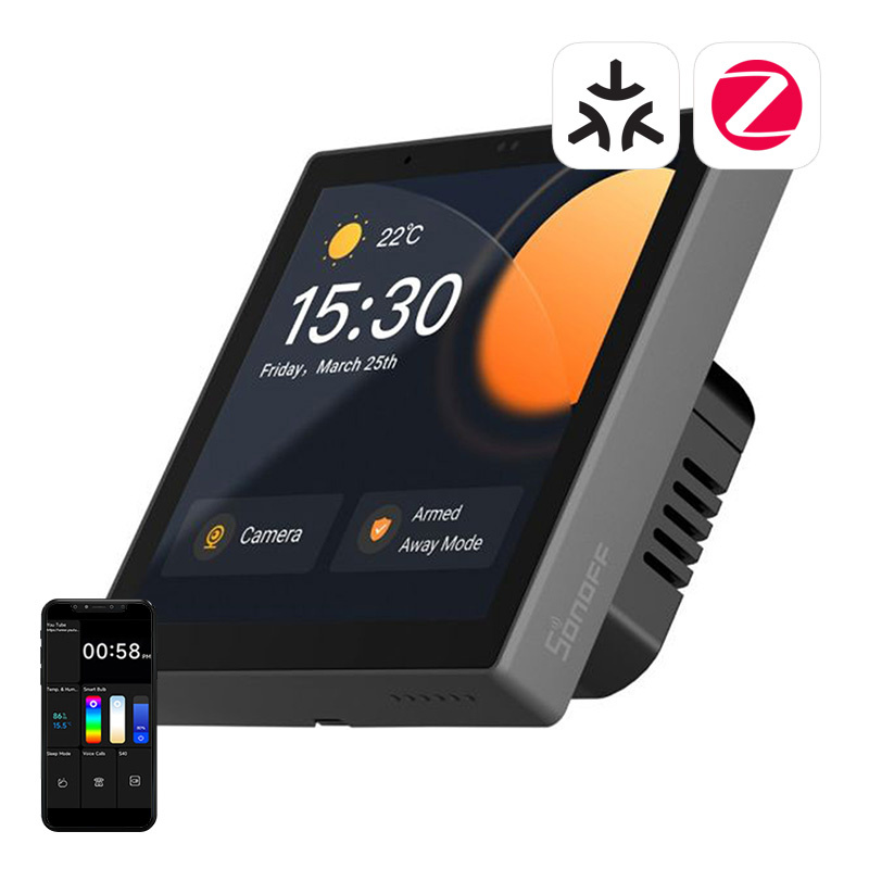Viedais vadības panelis ar WiFi/Bluetooth/ZigBee Matter Sonoff NSPanel Pro (melns)