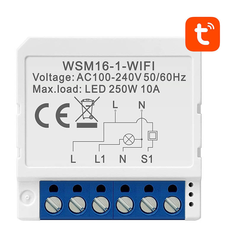 Viedais slēdža modulis WiFi Avatto WSM16-W1 TUYA