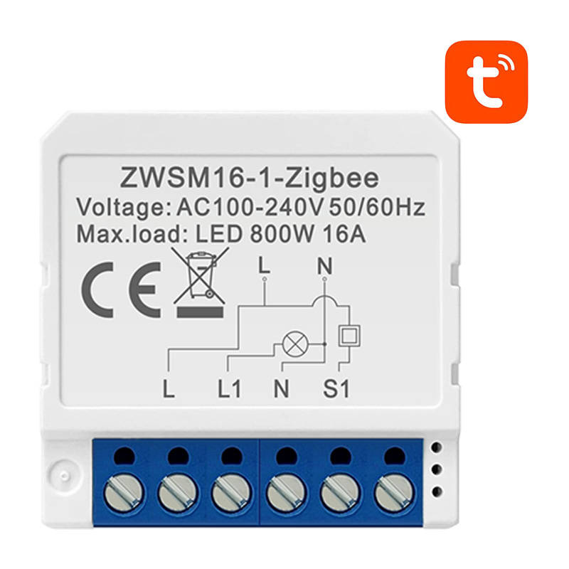 Vieds slēdzis ar ZigBee moduli Avatto ZWSM16-W1 TUYA