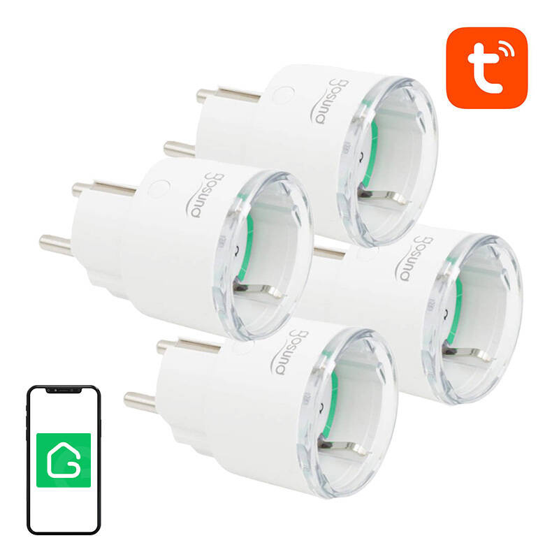 Viedā WiFi kontaktligzda Gosund SP111 3680 W 16 A, Tuya, 4 gab. komplekts
