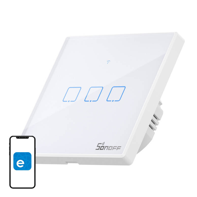 Viedais slēdzis WiFi + RF 433 Sonoff T2 EU TX (3 kanāli) atjaunināta versija
