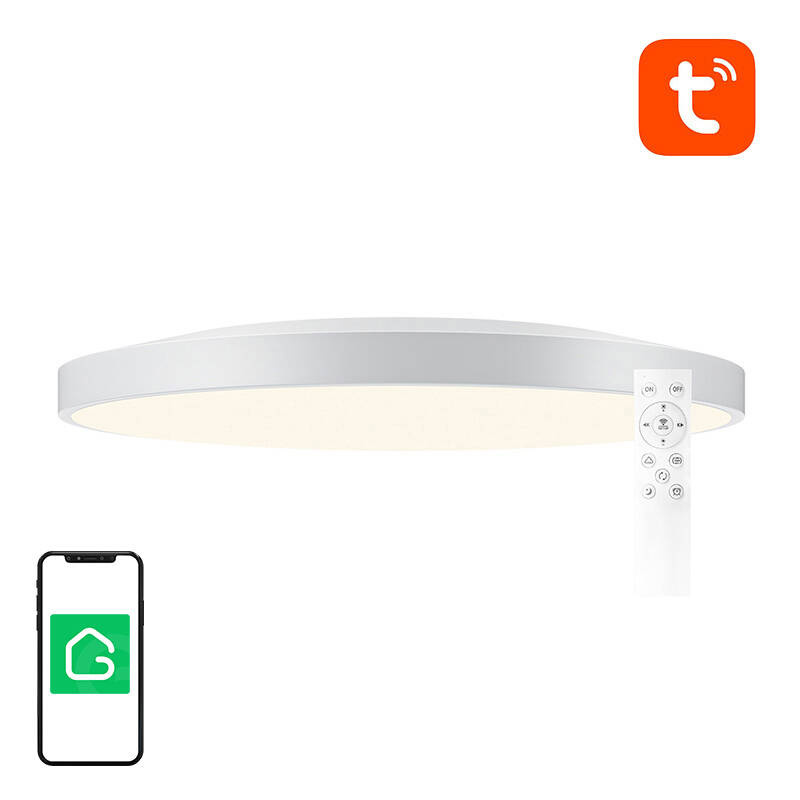 Viedā griestu lampa 30 cm, Bluetooth, 16 miljoni krāsu toņu (RGBCW), Gosund LB13, 1600 lm, Tuya + tālvadības pults.
