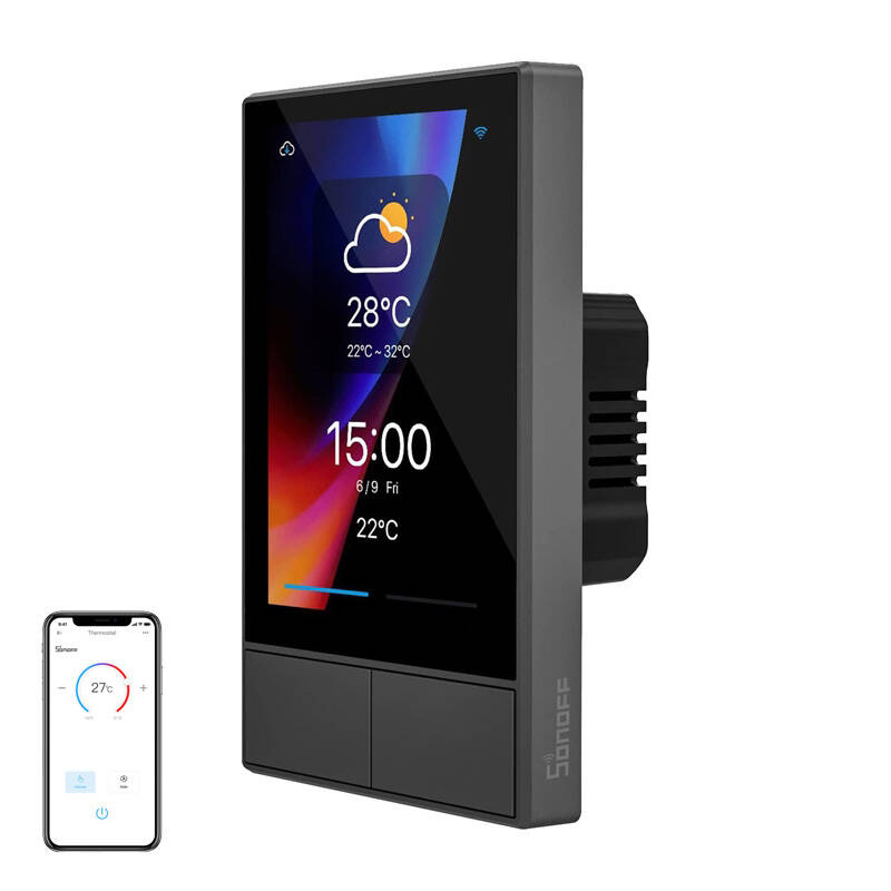 Viedā WiFi vadības paneļa SONOFF NSPanel (melns, 120 mm)