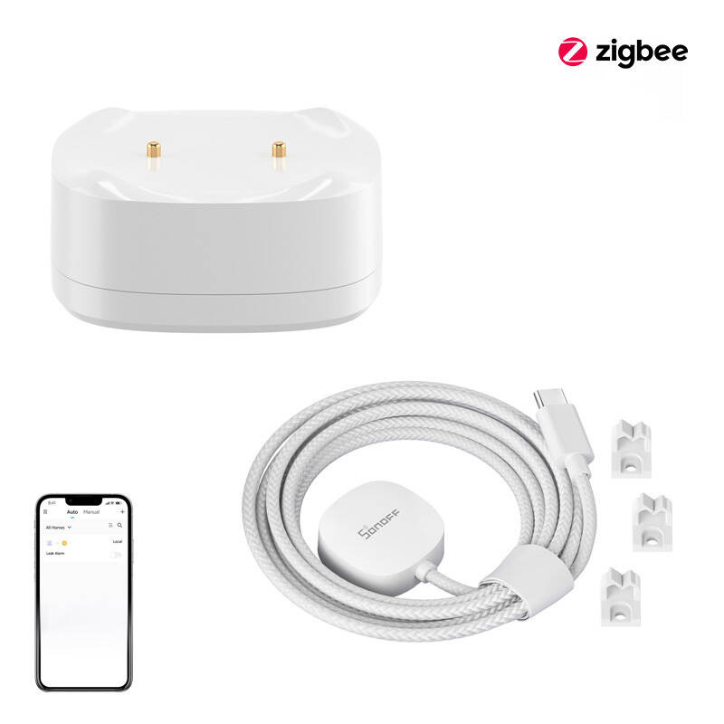 Ūdens noplūdes/plūdu sensora komplekts ZigBee SONOFF SNZB-05P + kabelis WLDC200
