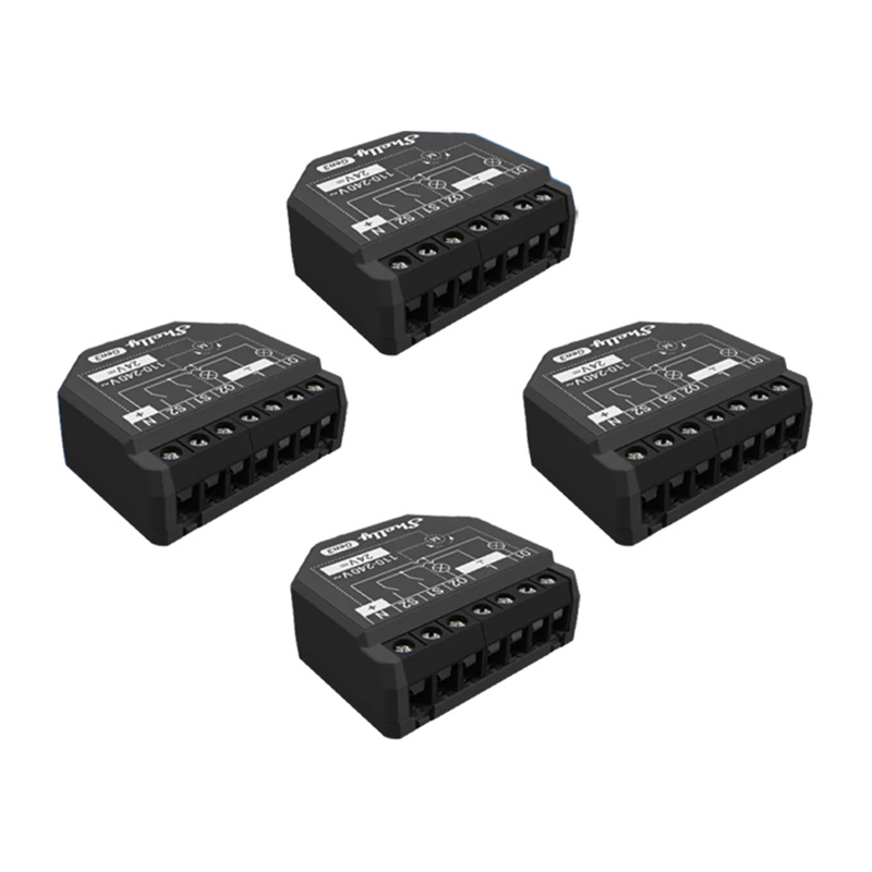 Shelly 2PM Gen3 4 kontrolieru komplekts ar WiFi/Bluetooth