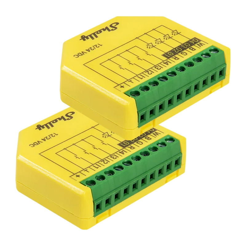 SHELLY Plus RGBW PM Wi-Fi/Bluetooth LED sloksnes kontrolieris (2 gab.)